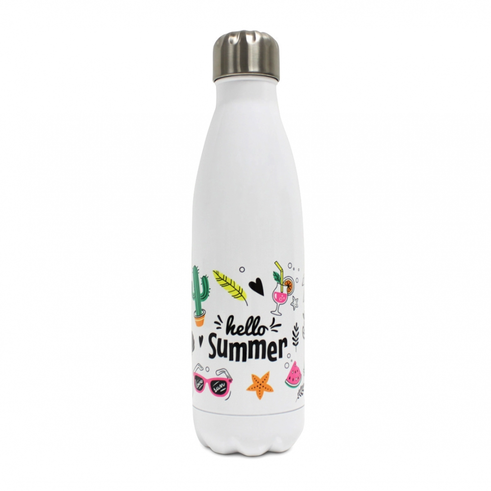 Full Colour Stainless Steel Water Bottle Gloss - 500ml / 17oz
