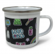 Full Colour Enamel Cup with Stainless Silver Rim 12oz