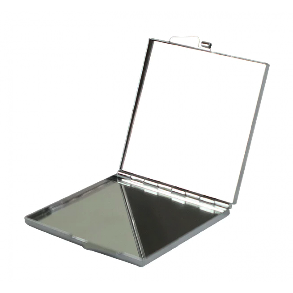 Custom Printed Compact Mirrors - Square -Silver